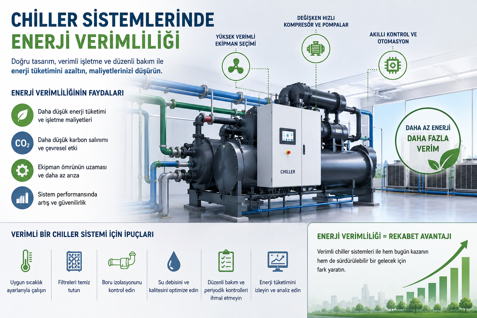 Chiller sistemlerinde enerji verimliliği